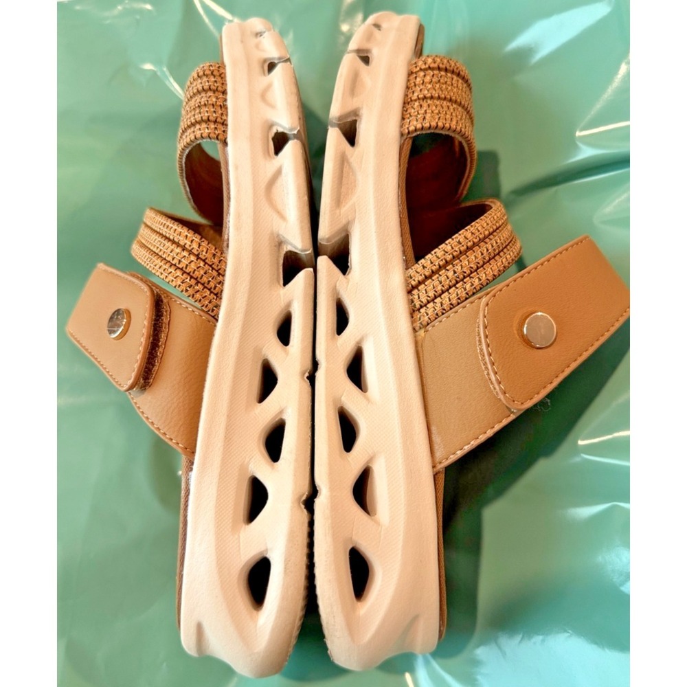 Flexus Spring Step Galvanesa Tan Platform Wedge Slide Sandals Women's 6 / 36 - Picture 8 of 9